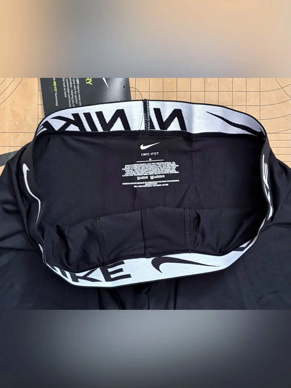 Nike Black Dri-FIT Logo Waistband Micro Boxer Briefs Fitted Compression Shorts